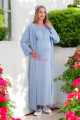 bebe mavi renk dantel detaylı erdeniz 2285 sabahlıklı 2li hamile gecelik takım, 8509990003265, erdeniz pijama takımı, Erdeniz