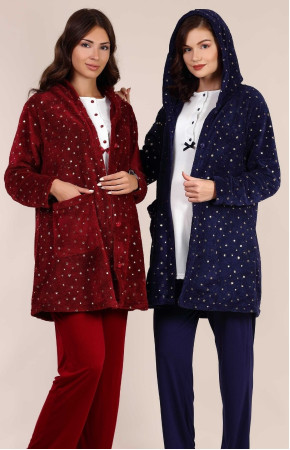 BAHA 4001 Welsoft Sabahlıklı Lohusa Pijama Takımı - Renk Seçenekli 3 lü Hamile Pijaması