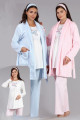 baha 4011 polar sabahlıklı lohusa pijama takımı - renk seçenekli 3 lü hamile pijaması, haluk-bayram4011, lohusa pijama takımları, Baha