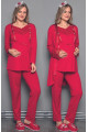 erdeniz 3330 sabahlıklı lohusa pijama takımı - renk seçenekli 3 lü hamile pijaması, erdeniz3330, lohusa pijama takımları