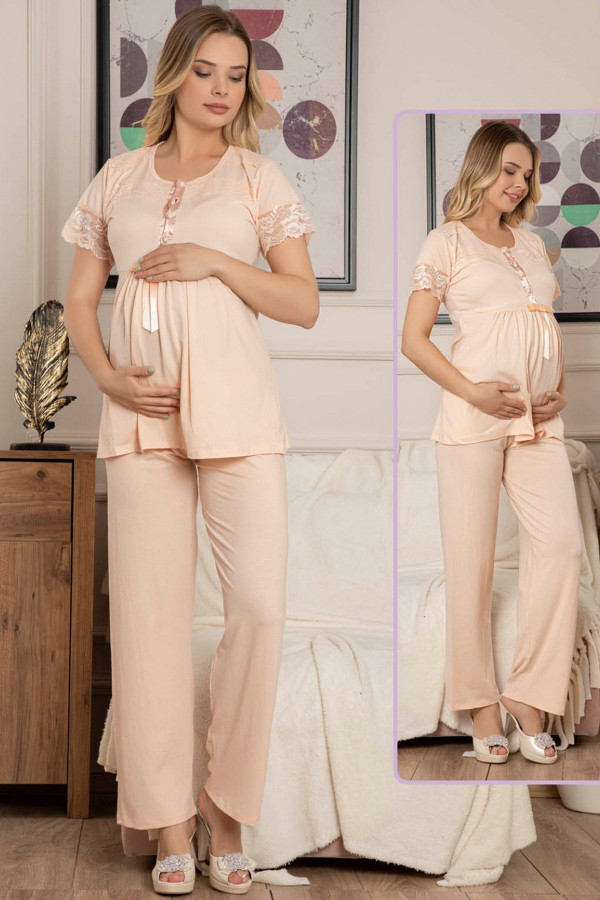 lohusa pijama takımı jenika 40620 - jenika lohusa giyim 2 li hamile pijaması, jenika40620, lohusa pijama takımları, Jenika