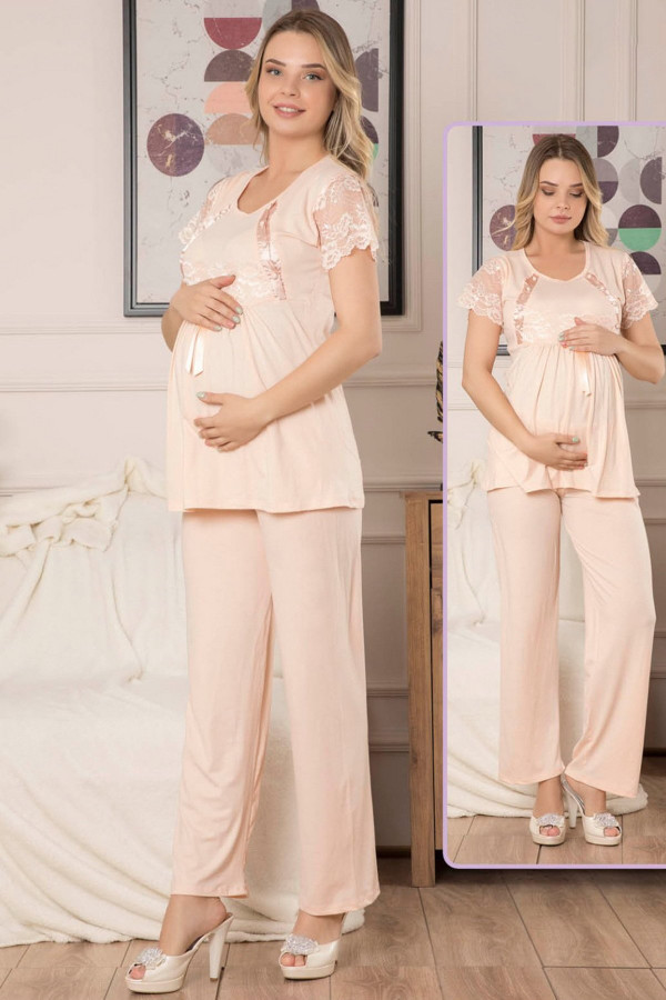 lohusa pijama takımı jenika 40651 - jenika lohusa giyim 2 li hamile pijaması, jenika40651, lohusa pijama takımları, Jenika
