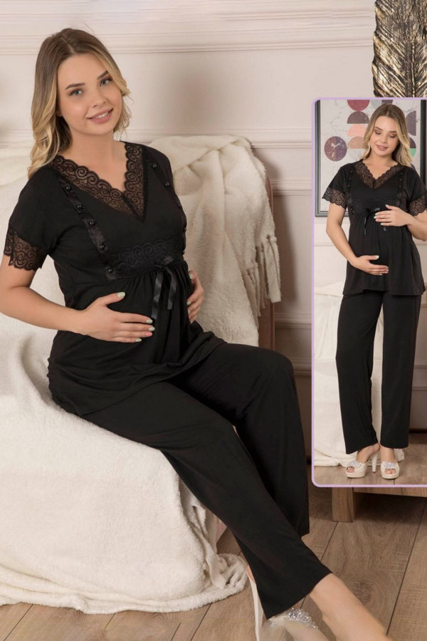 lohusa pijama takımı jenika 40681 - jenika lohusa giyim 2 li hamile pijaması, jenika40681, lohusa pijama takımları, Jenika