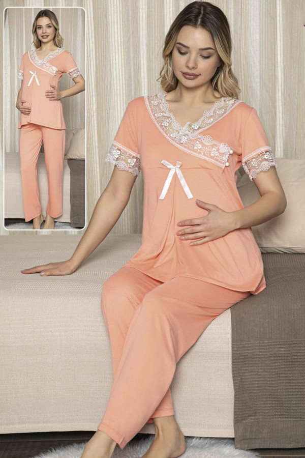 lohusa pijama takımı jenika 47189 - jenika lohusa giyim 2 li hamile pijaması, jenika47189, lohusa pijama takımları, Jenika