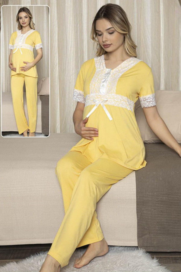 lohusa pijama takımı jenika 47193 - jenika lohusa giyim 2 li hamile pijaması, jenika47193, lohusa pijama takımları, Jenika
