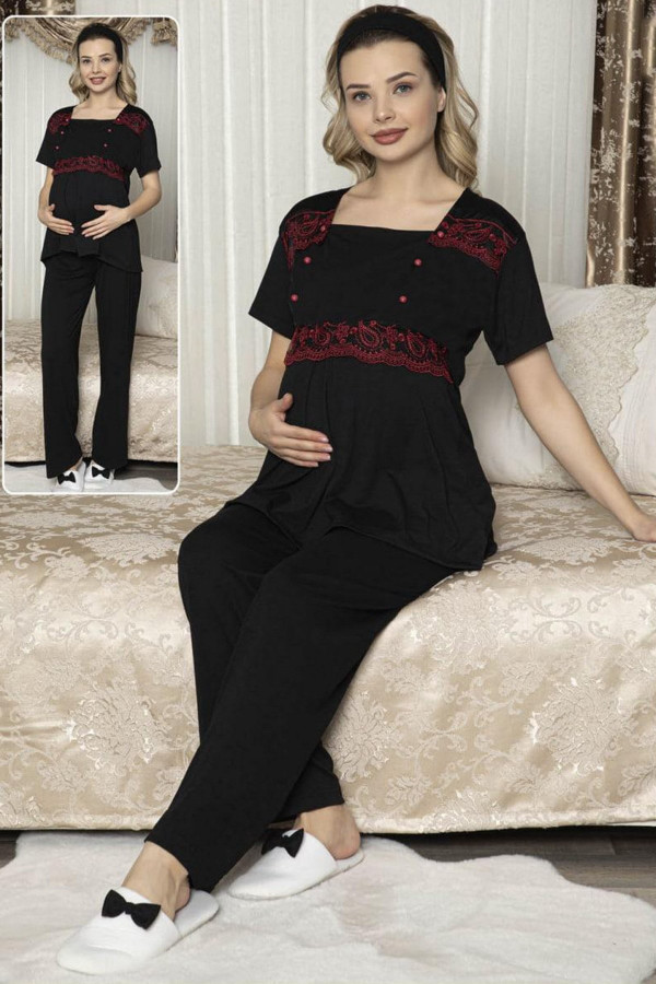 lohusa pijama takımı jenika 47239 - jenika lohusa giyim 2 li hamile pijaması, jenika47239, lohusa pijama takımları, Jenika