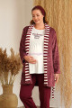 bordo renk baha 4419 uzun kol 3lü ve wellsoft sabahlıklı hamile pijama takım set, baha-bordo-4419, lohusa pijama takımları
