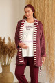 bordo renk baha 4419 uzun kol 3lü ve wellsoft sabahlıklı hamile pijama takım set, baha-bordo-4419, lohusa pijama takımları, Baha