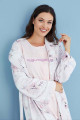 pembe renk tuba 23562 uzun kol dantel detaylı 3 lü ve sabahlıklı hamile pijama takım set, tuba-pembe-23562, lohusa pijama takımları, Tuba