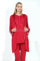 kırmızı renk erdeniz 3393 uzun kol dantel detaylı 3 lü ve sabahlıklı hamile pijama takımı, erdeniz-krmz-3393, lohusa pijama takımları