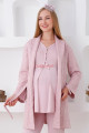 pudra renk dantel detaylı derin patlı, erdeniz 3421 kışlık wellsoft sabahlıklı hamile pijama takımı, 8509990009311, lohusa pijama takımları, Erdeniz