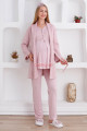 pudra renk dantel detaylı derin patlı, erdeniz 3421 kışlık wellsoft sabahlıklı hamile pijama takımı, 8509990009311, lohusa pijama takımları, Erdeniz