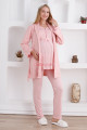 somon renk dantel detaylı derin patlı, erdeniz 3421 kışlık wellsoft sabahlıklı hamile pijama takımı, 8509990009359, lohusa pijama takımları, Erdeniz