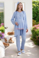 mavi renk dantel detaylı derin patlı, erdeniz 3427 kışlık sabahlıklı 3lü lohusa pijama takımı, 8509990002930, lohusa pijama takımları, Erdeniz