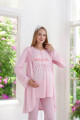 pembe renk dantel detaylı derin patlı, erdeniz 3427 kışlık sabahlıklı 3lü lohusa pijama takımı, 8509990002893, lohusa pijama takımları, Erdeniz