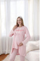 somon renk dantel detaylı derin patlı, erdeniz 3427 kışlık sabahlıklı 3lü lohusa pijama takımı, 8509990002978, lohusa pijama takımları, Erdeniz