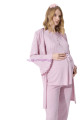 pudra renk erdeniz 3382 kısa kol dantel detaylı 3 lü ve sabahlıklı hamile pijama takımı, erdeniz-3382pu, lohusa pijama takımları
