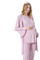 pudra renk erdeniz 3382 kısa kol dantel detaylı 3 lü ve sabahlıklı hamile pijama takımı, erdeniz-3382pu, lohusa pijama takımları, Erdeniz