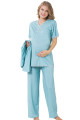 yeşil renk, kısa kol, dantel detaylı, sabahlıklı lohusa hamile pijama takımı jenika 23229, jenika-23229, lohusa pijama takımları