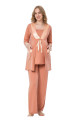 turuncu renk, kısa kol, dantel detaylı, sabahlıklı lohusa hamile pijama takımı jenika 35697, jenika-35697, lohusa pijama takımları