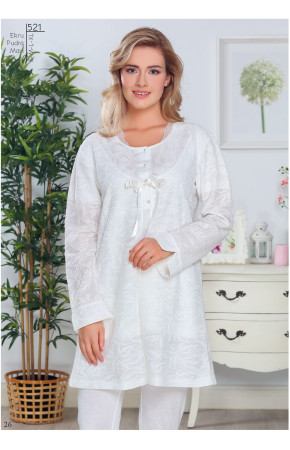 Tuba 521 Sabahlıklı 3'lü Pijama Takımı