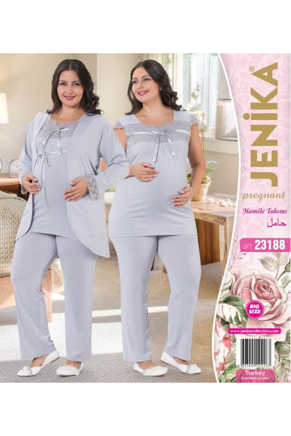 jenika 23186 büyük beden lohusa pijama takımı, jnk-23188, lohusa pijama takımları, Jenika