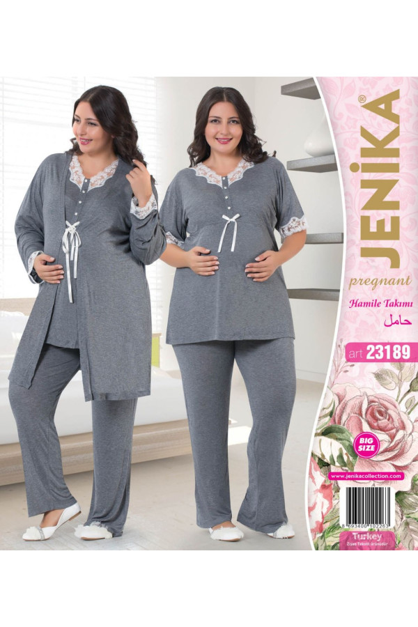 jenika 23188 büyük beden lohusa pijama takımı, jnk-23189, lohusa pijama takımları, Jenika