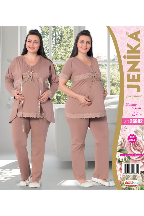 jenika 23212 büyük beden lohusa pijama takımı, jnk-26982, lohusa pijama takımları, Jenika