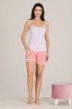 lady 20211 kadın 3 parça ve düğmeli kısa kol ve şortlu pijama takımı, lady20211, lady pijama takımı, Lady