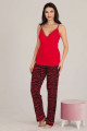 lady 20016 kadın 3 parça ve düğmeli kısa kol pijama takımı, lady20016, lady pijama takımı, Lady