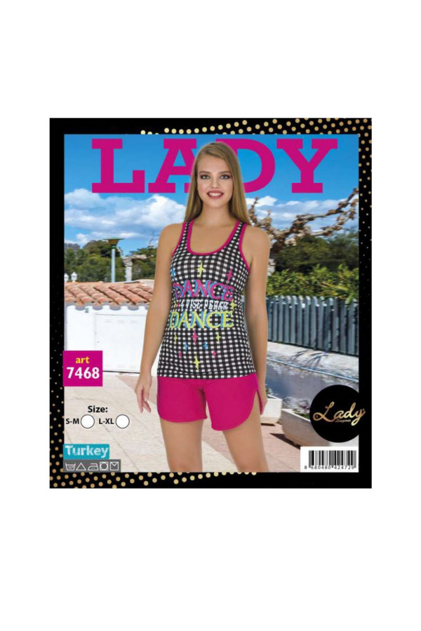 lady i̇ç giyim 7467 şortlu pijama takımı - art 7467, lady-7468, lady pijama takımı, Lady