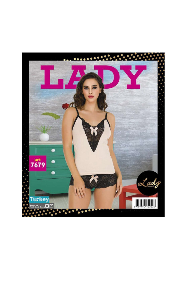 lady i̇ç giyim 7679 şortlu pijama takımı - art 7679, lady-7679, lady pijama takımı, Lady