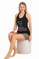 siyah renk ve çizgili lady 7711 kadın pamuk viskon likralı şortlu pijama takımı, 8509990024369, lady pijama takımı, Lady