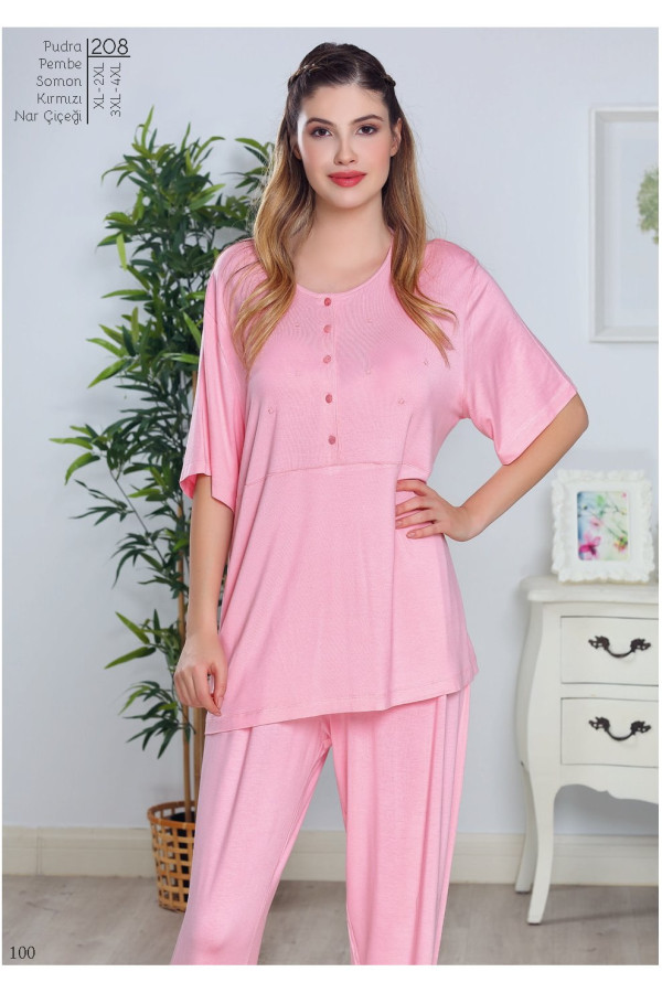 tuba 208 pijama takımı xl- 4xl bedenler, tuba-208v, bayan pijama takımı