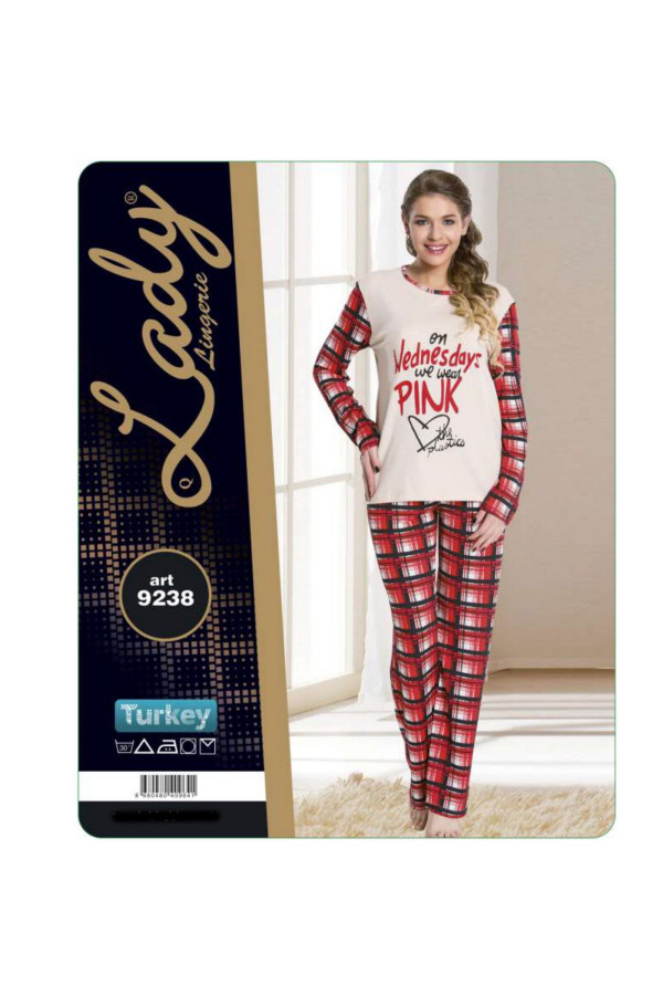 lady 9238 kadın uzun kollu penye pijama takımı, ladybynpjmtkm9238, bayan pijama takımı