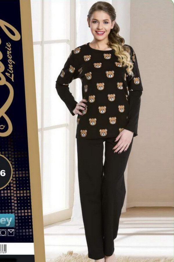 lady 9246 kadın uzun kollu penye pijama takımı, lady-9246, bayan pijama takımı, Lady