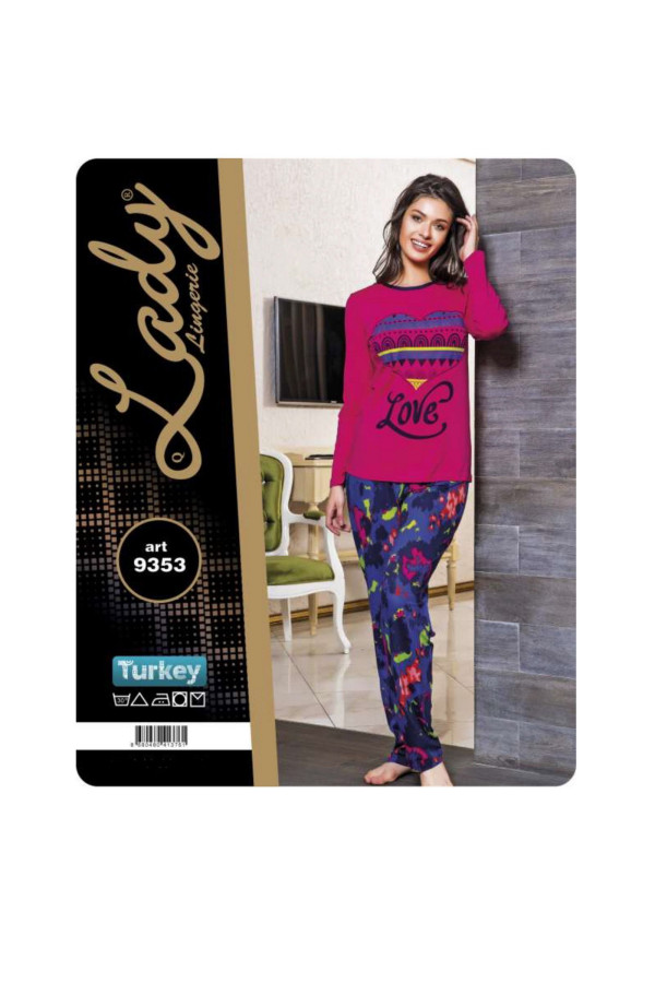 lady uzun kollu pijama takımı - art 9353, lady-9353, bayan pijama takımı, Lady