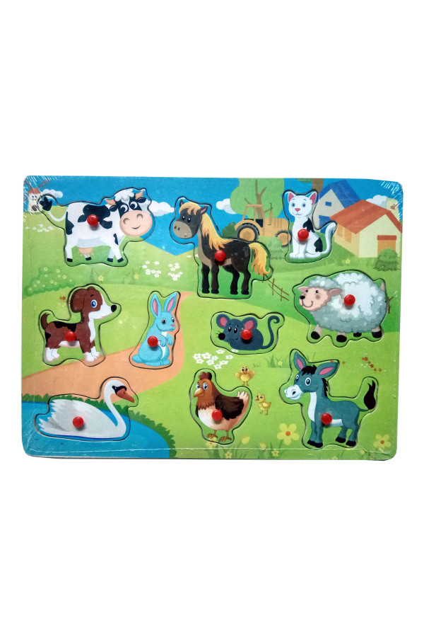 çi̇ftlik hayvanları ahşap tutmalı yapboz 10 parça, yb-çh-001-ulkm, yap boz puzzle çeşitleri, Quilling Seti