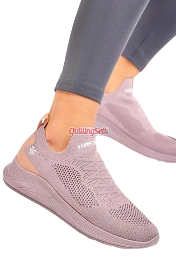 lila renk günlük yüksek taban slip-on, hafif yürüyüş bağcıksız kadın spor ayakkabı, 041f-li̇la-036, spor ayakkabı, Ferrossa