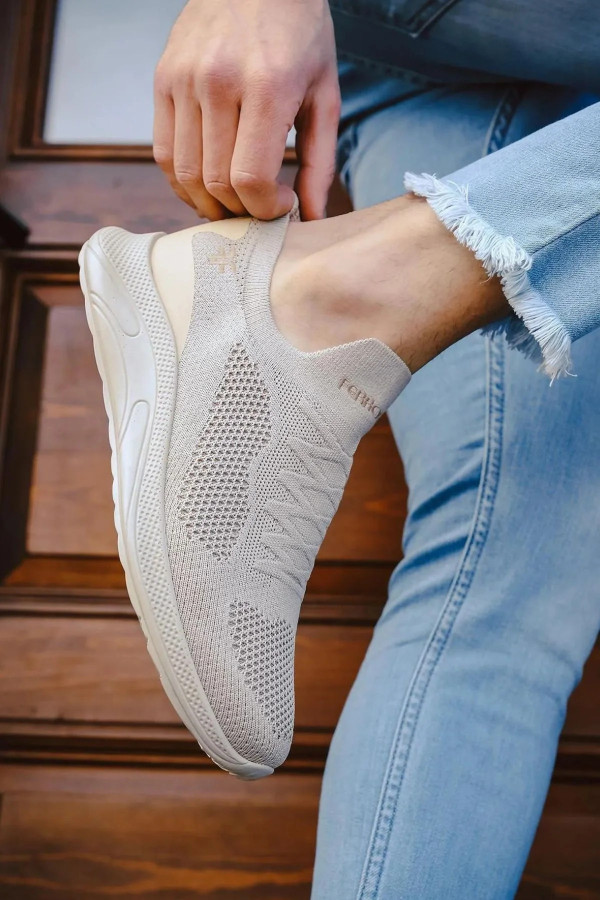 bej renk günlük yüksek taban slip-on, hafif yürüyüş bağcıksız unisex spor ayakkabı, tybl4ppcmkdl4w0634, spor ayakkabı, Ferrossa