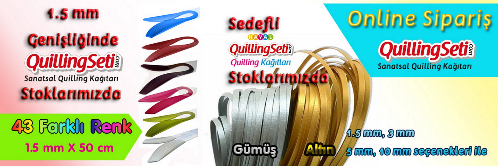 1.5 mm QuillingSeti Quilling Kağıtları