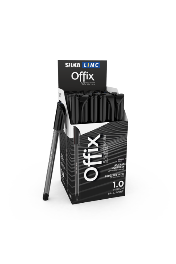 Silka Linc Offix Siyah Tükenmez Kalem 50'li Paket, 8681917504359 silka linc offix siyah tükenmez kalem 50'li paket, 8681917504359