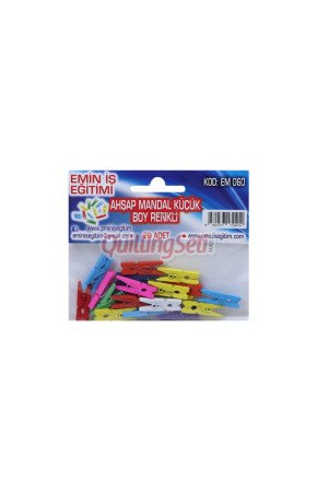 Ahşap Renkli Mandal - Küçük Boy 20'li Paket