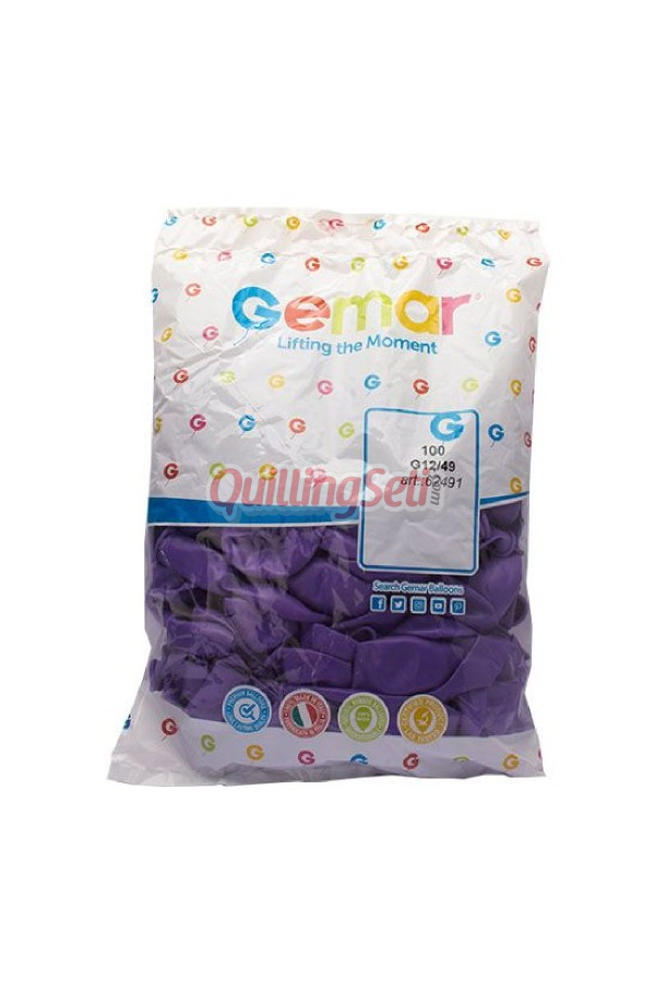 lila renk dış mekan balonu 100lü paket, 8509990028916, kutlama parti malzemeleri, Quilling Seti