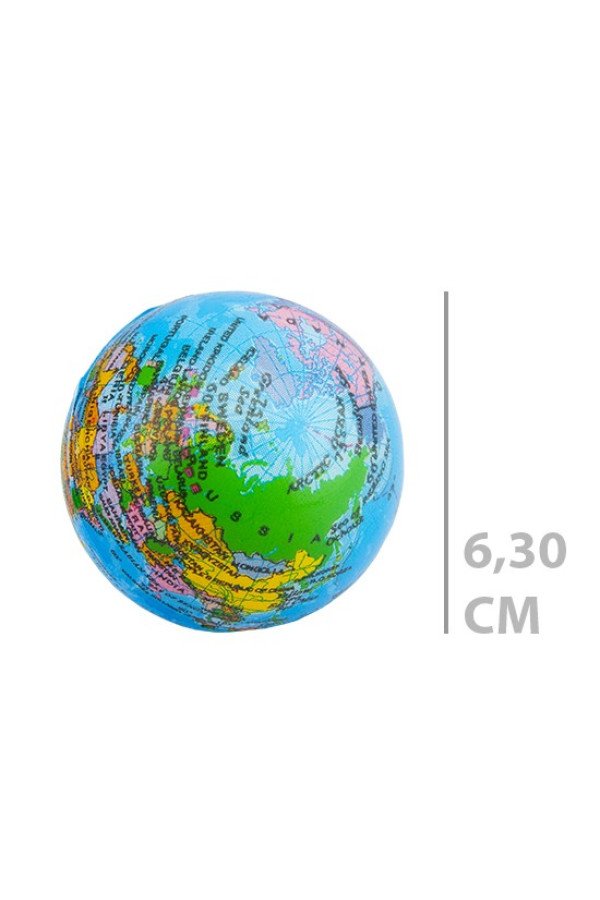 dünya desenli küçük boy stres topu 6,3cm, 8509990028558, oyunlar ve oyuncaklar, Quilling Seti