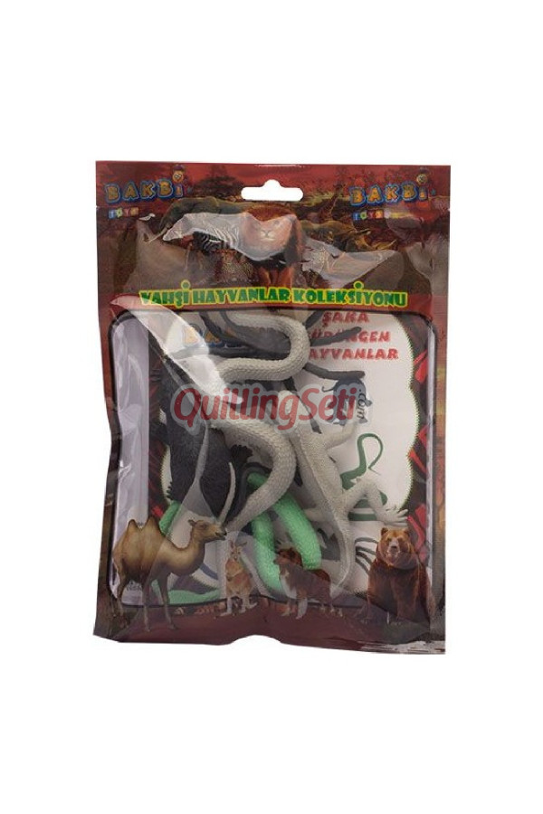 poşetli̇ sürüngen hayvanlar  seti 5 li̇, 8509990028930, oyunlar ve oyuncaklar, Quilling Seti