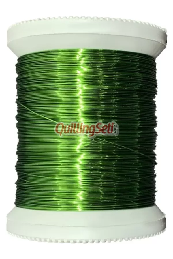 quillingseti açık yeşil renk filografi teli 100 gr, 150 mt - qs-113, qs-ft-1013, filografi malzemeleri, Quilling Seti