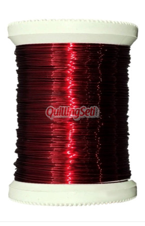 QuillingSeti Koyu Kırmızı Bordo Renk Filografi Teli 100 gr, 150 mt - QS-105