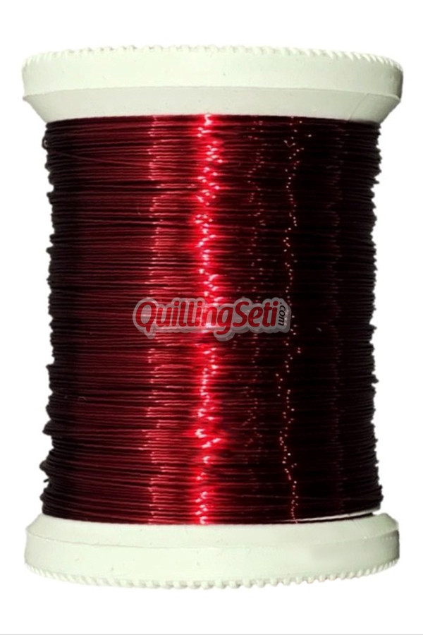 quillingseti koyu kırmızı bordo renk filografi teli 100 gr, 150 mt - qs-105, qs-flgrftl-105, filografi malzemeleri, Quilling Seti
