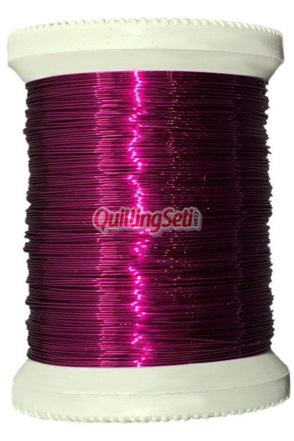 quillingseti fuşya renk filografi teli 100 gr, 150 mt - qs-136, qs-flgrftl-136, filografi malzemeleri, Quilling Seti